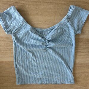 Ribbed American Eagle Crop Top
